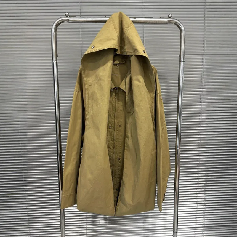 HKSH Spring Autumn New Women Jacket Turn-down Collar Zipper Niche Design Patchwork American Retro Trendy Ins Casual Coat HK12341