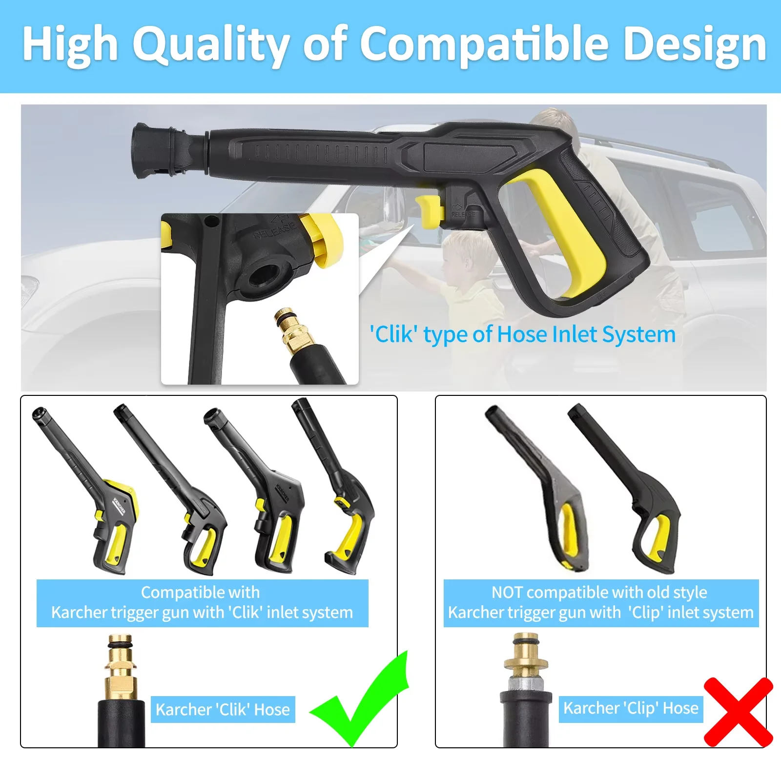 Replacement Karcher Pressure Washer Gun Car Washer Gun Water Spray Gun High Pressure Water Gun for Karcher K2~K7 Pressure Washer
