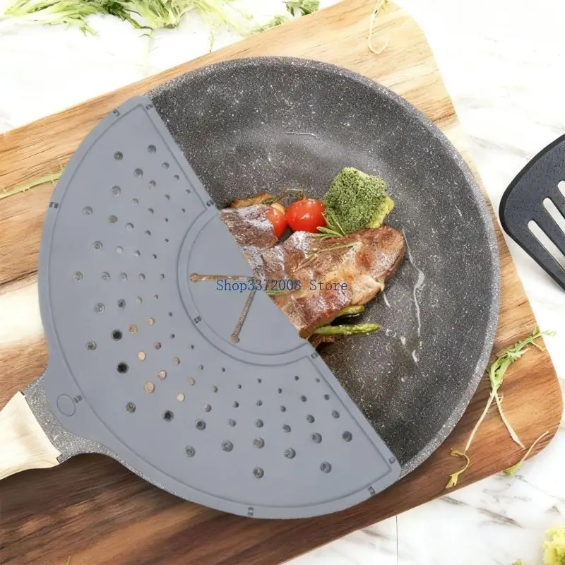Splatter Cover, Dishwasher Safe Foldable Oil Splash Cover, Silicone Splatter Guard for Everyday Cooking, for Cutlet Cooking