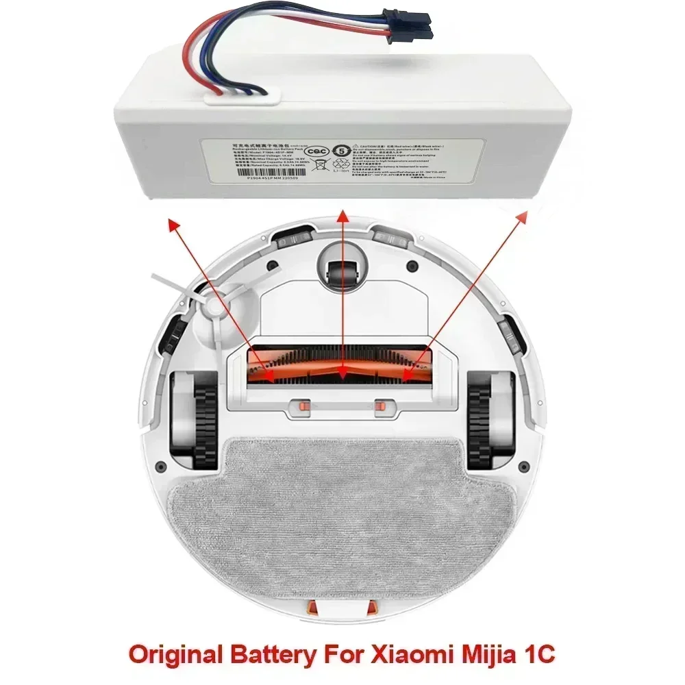 For Xiaomi Mijia Mi 1C vacuum cleaner robot battery, G1 vacuum cleaner robot replaceable battery 12800mah