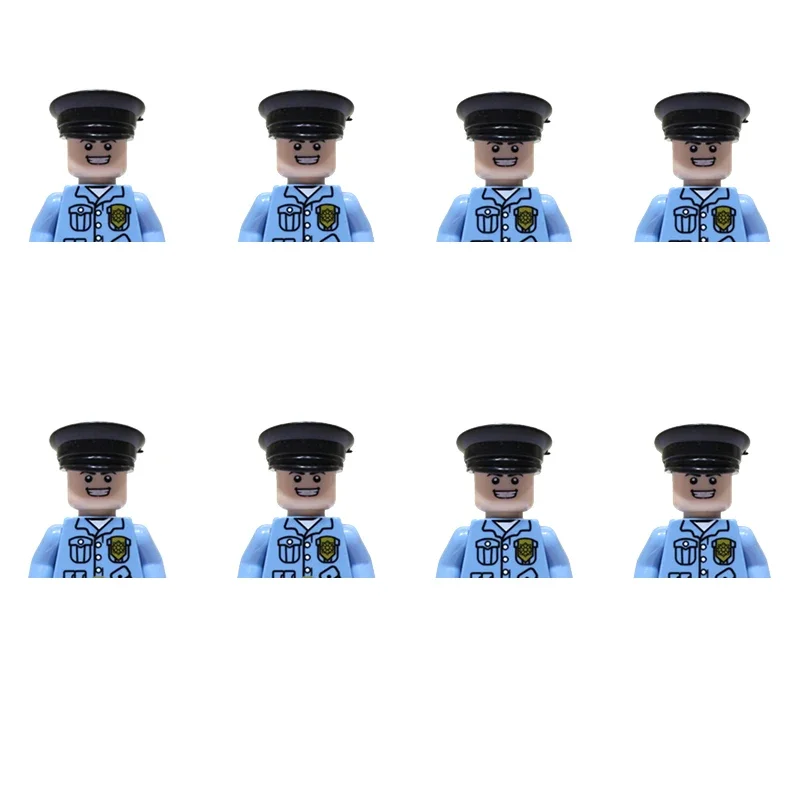 8PCS Police MOC Figures Accessories Model Building Blocks Bricks Toys for Children gifts