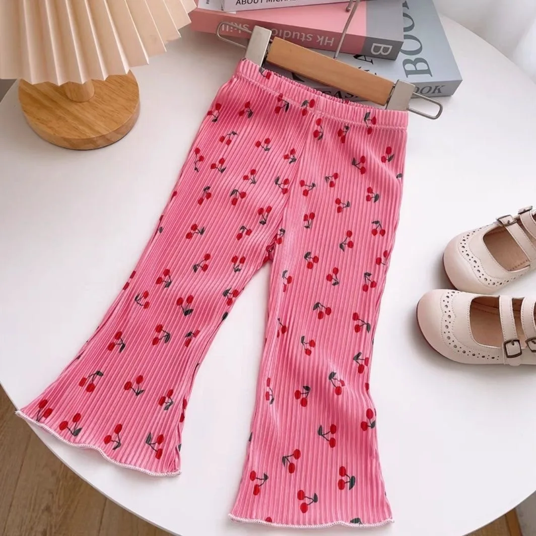 Korean version of summer girls\' nine-point pants flared pants thin baby leggings Baby pants little child mosquito pants female