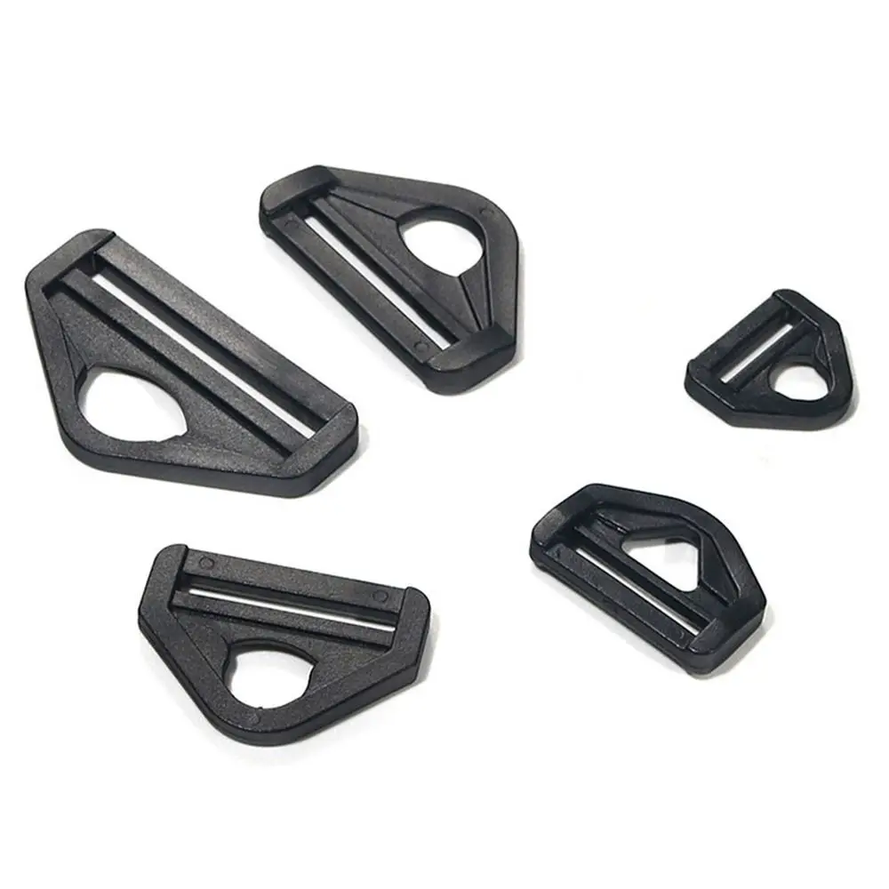 Boucle d'insertion en plastique avec anneau en D, 20/25/32/38/50mm, sangles de sac à dos noires, boucle en sangle, boucles en D, accessoires de bagages, 10 pièces