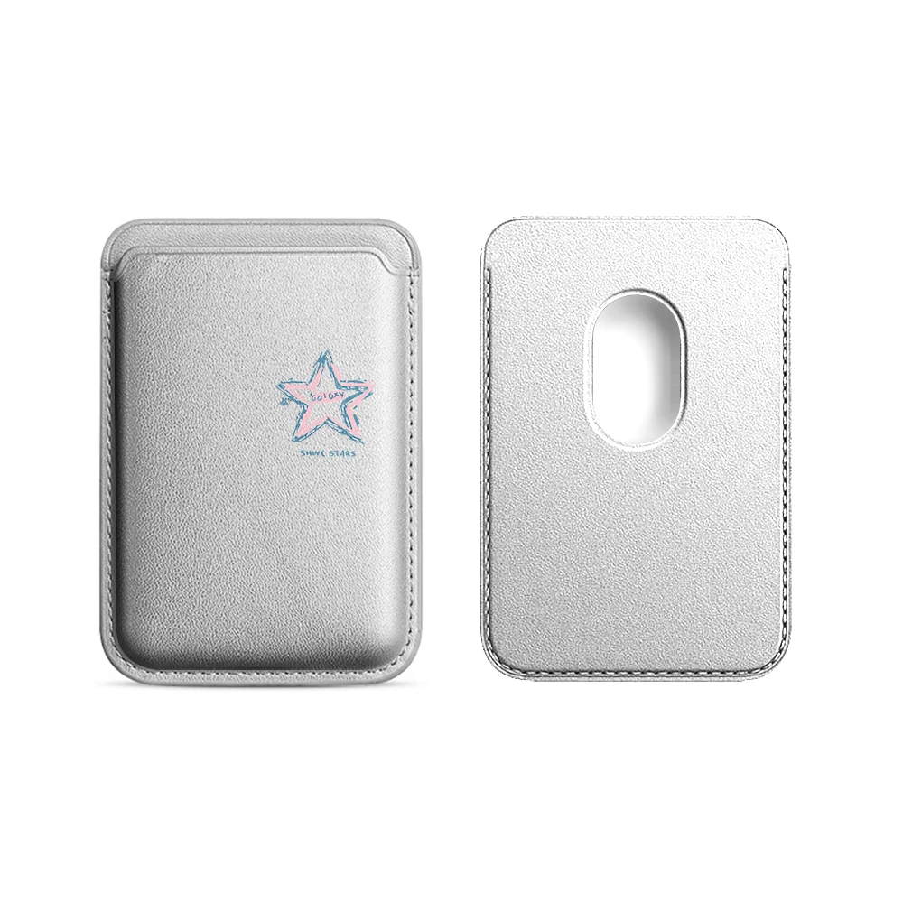 Minimalistisches Kunst-Stern-Leder-Kartenetui, Telefonkartenhalter für Magnetische Hüllen, Geeignet für alle iPhone Magsafe Karten-Handyrückseiten-Taschen – Detail 18