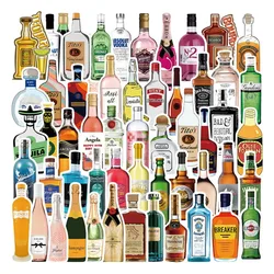 56pcs Cartoon Wine Beer Series Graffiti Stickers Suitable for Helmet Desktop Wall Decoration DIY Sticker Pack Wholesale