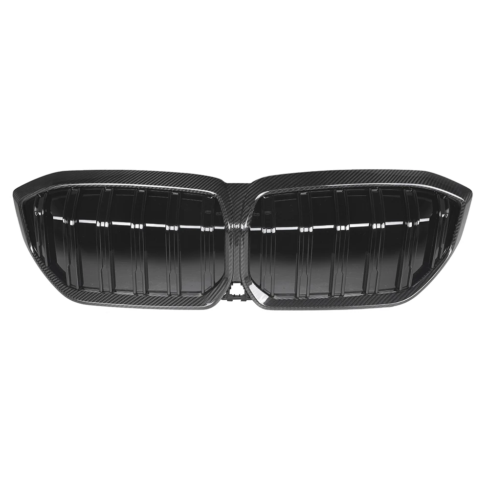 Dry Carbon Fiber Grill Front Bumper Double Slat Kidney M Style Grille For 23-up BMW I3 I01 BEV S Electric Range Extender