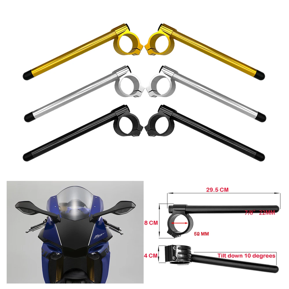 For Yamaha YZF R1 R6 ABS YZFR1 YZFR6 YZF-R1 YZF-R6 2005-2018 Motorcycle Split Handlebar Clip On Ons Fork Adjustable Handlebars