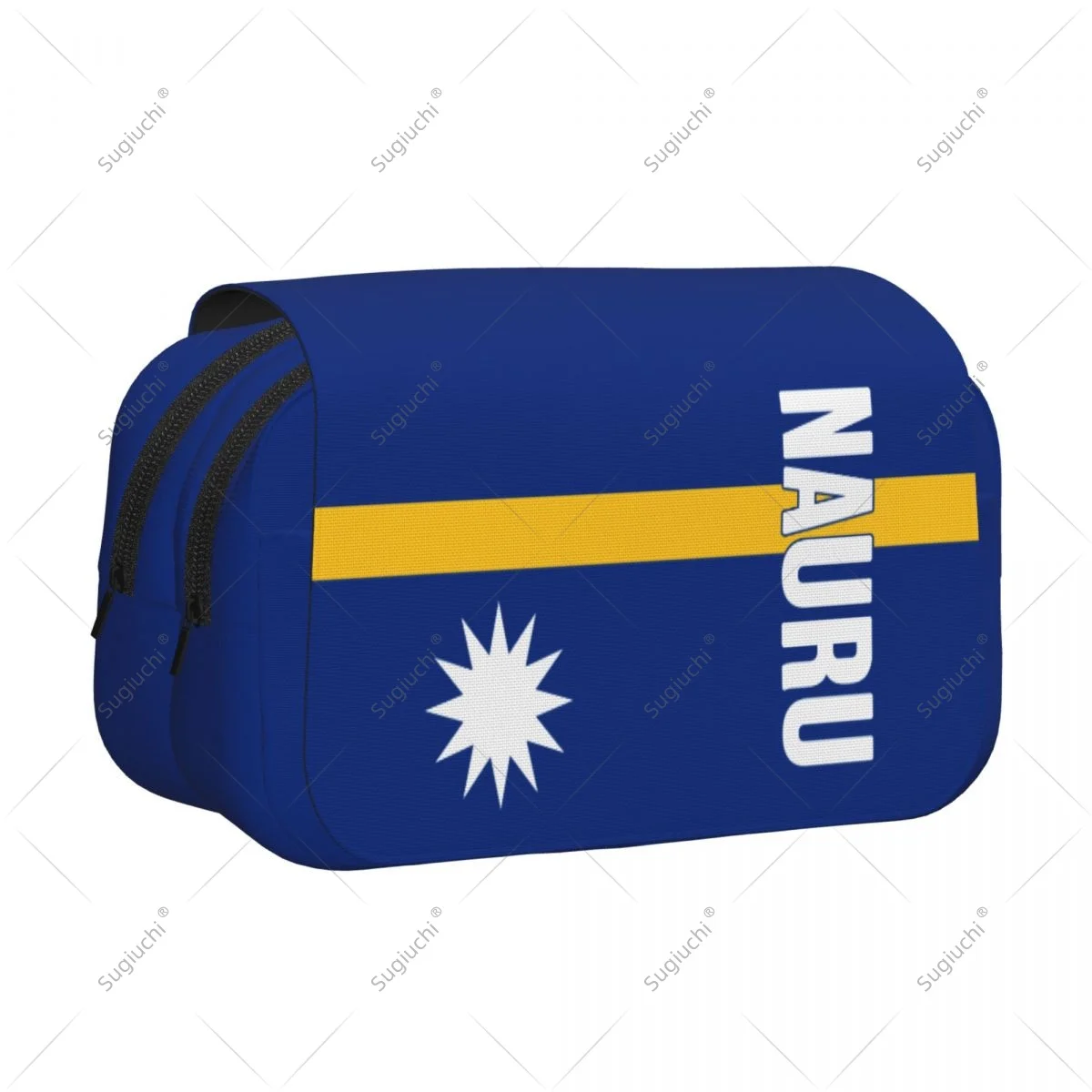 

Pencil Case Scissors Bags 3D Nauru Flag Double-layer Oxford Cloth Stationery Storage Pen Box Case