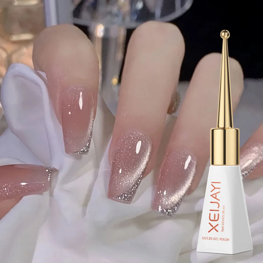 1 szt. 10ml jedwabny kryształowy żelowy lakier do paznokci z motywem Cat Eye