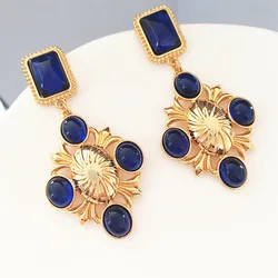 women bohemian style retro glass earrings antique exaggerated earrings women jewelry