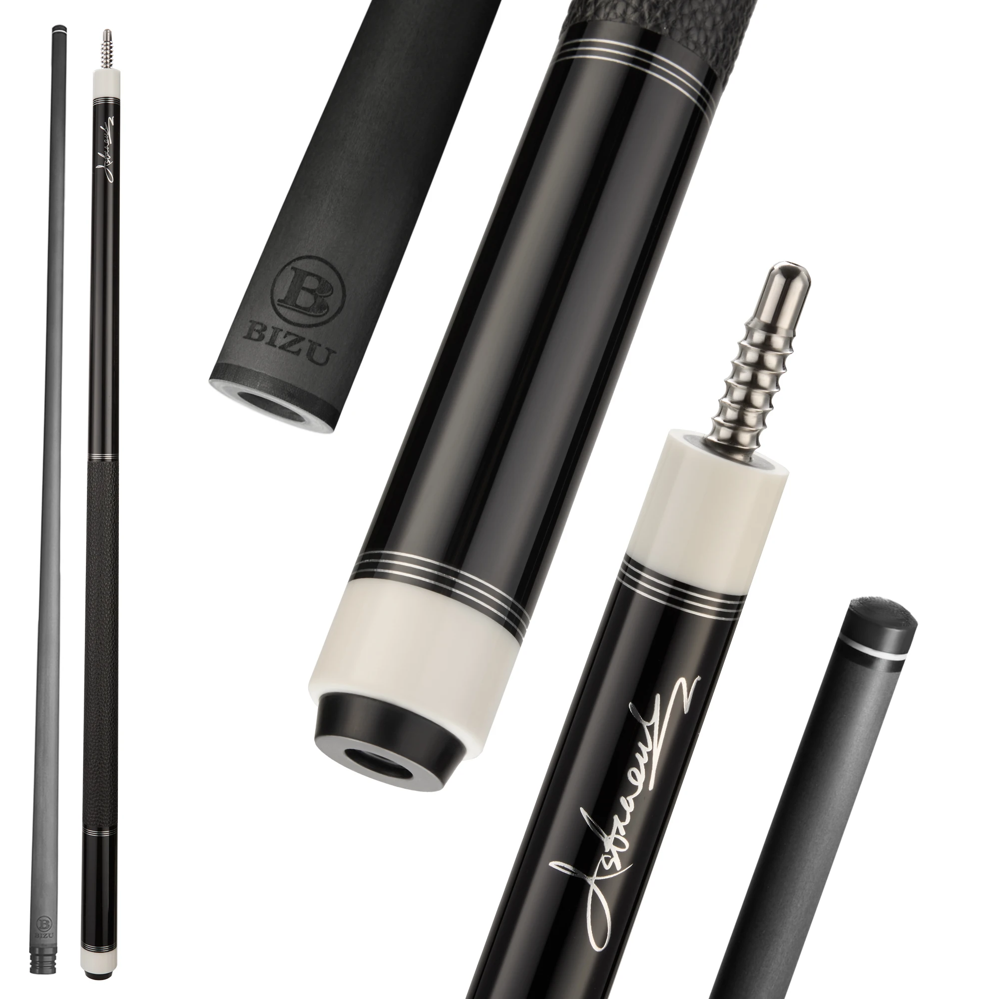 

BIZU NEBULA 58" Pool Cue Black Comet Billiard Stick with Free Accessories