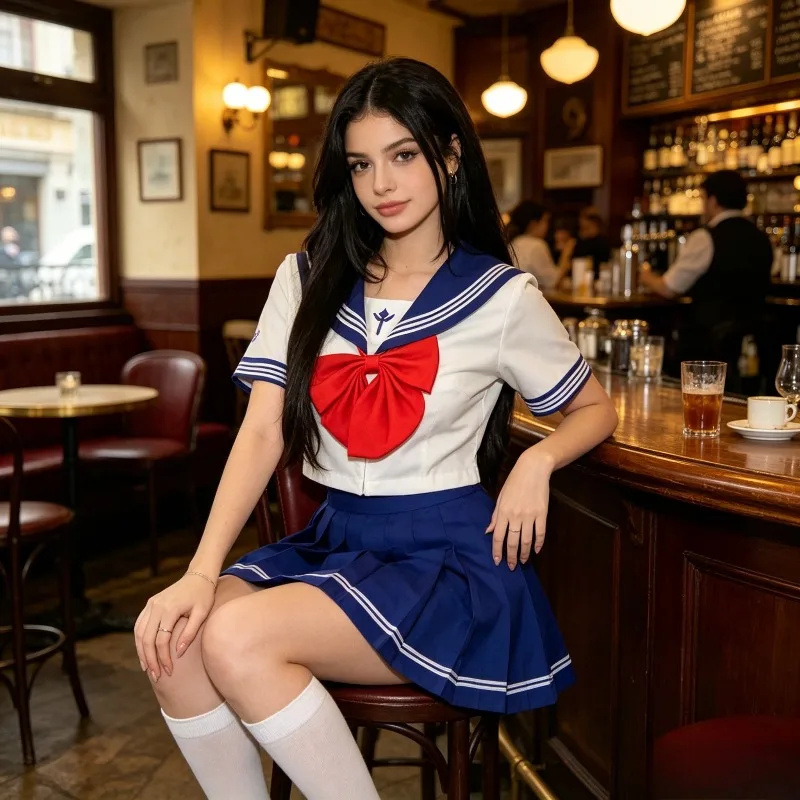 Sailor Suit Set, Japanese College Style Sweet Girl Uniform, Versatile for Spring and Summer, College Style Student Outfit
