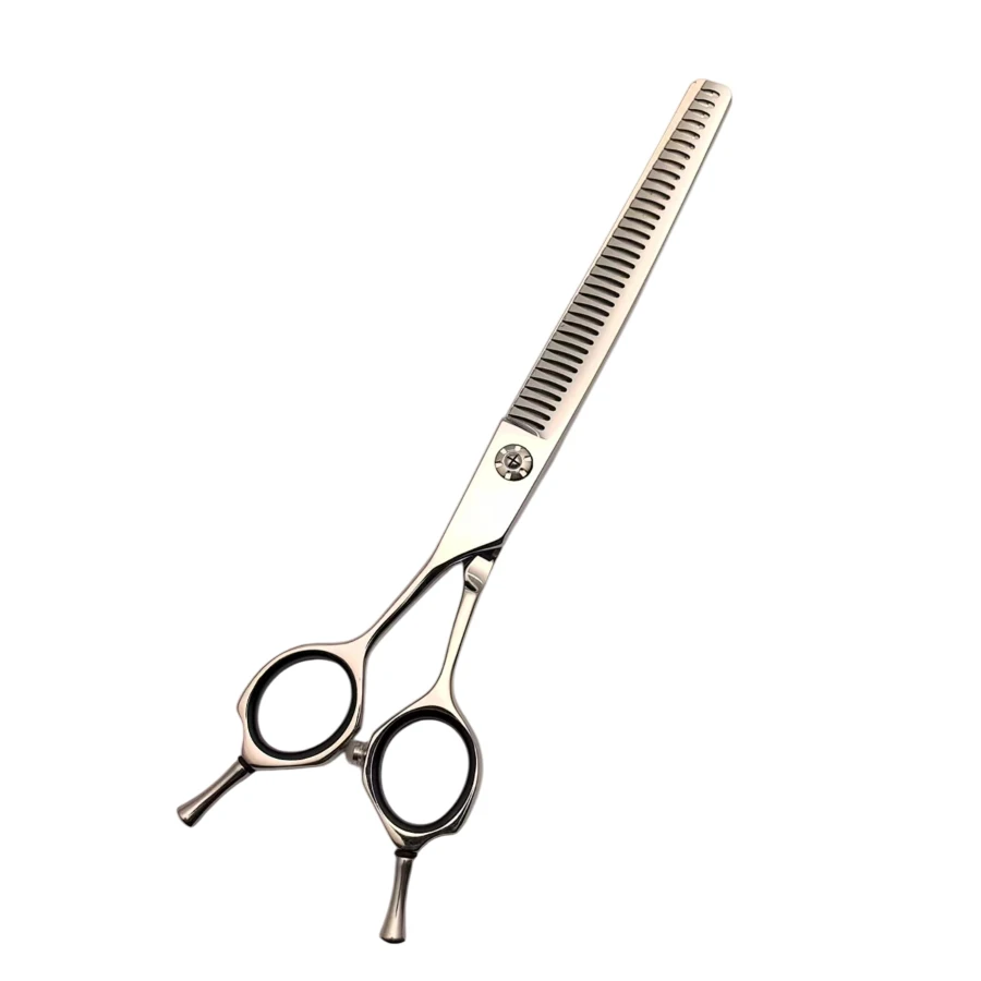 7 inch left hand curved dog thinning scissors,professional curved chunker for pet grooming