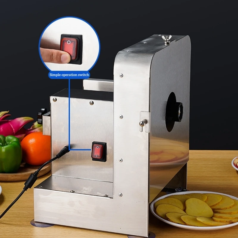 100KG/H Cucumber Slicer Potato Chips Slicer Multi-Functional Slicing Tool Fruit Vegetables Slicer For Hot Pot Restaurant Use