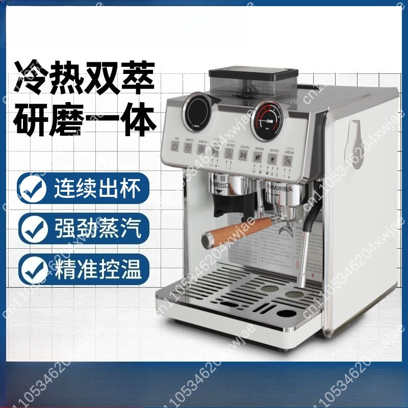 Commercial Dual Group Semi-Auto Espresso Machine Dual Boiler Auto Extraction Steam Wand
