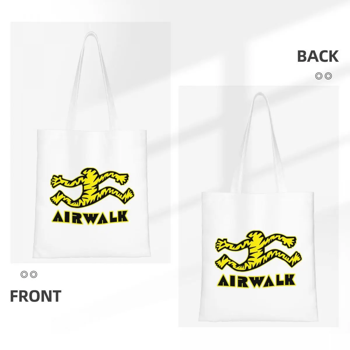 الوشم المدرسة القديمة نمط Airwalk أكياس التسوق المرأة قماش حمل حقيبة قابلة لإعادة الاستخدام السيدات حقيبة كتف حقيبة يد للسفر