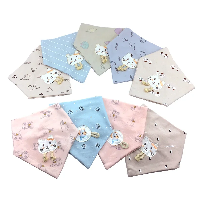 5 Pcs Baby Bib Soft Cotton Baby Bibs Cute Triangle Scarf Newborn Infant