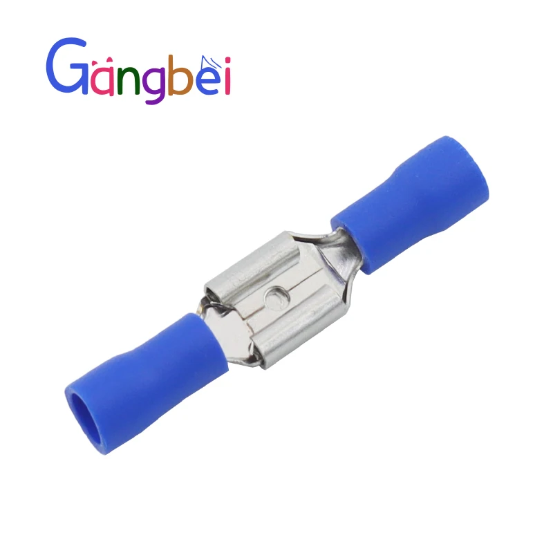 connector 100PCS  Blue  Fully Insulated Spade Electrical Crimp Connectors- Mixed Male & Female