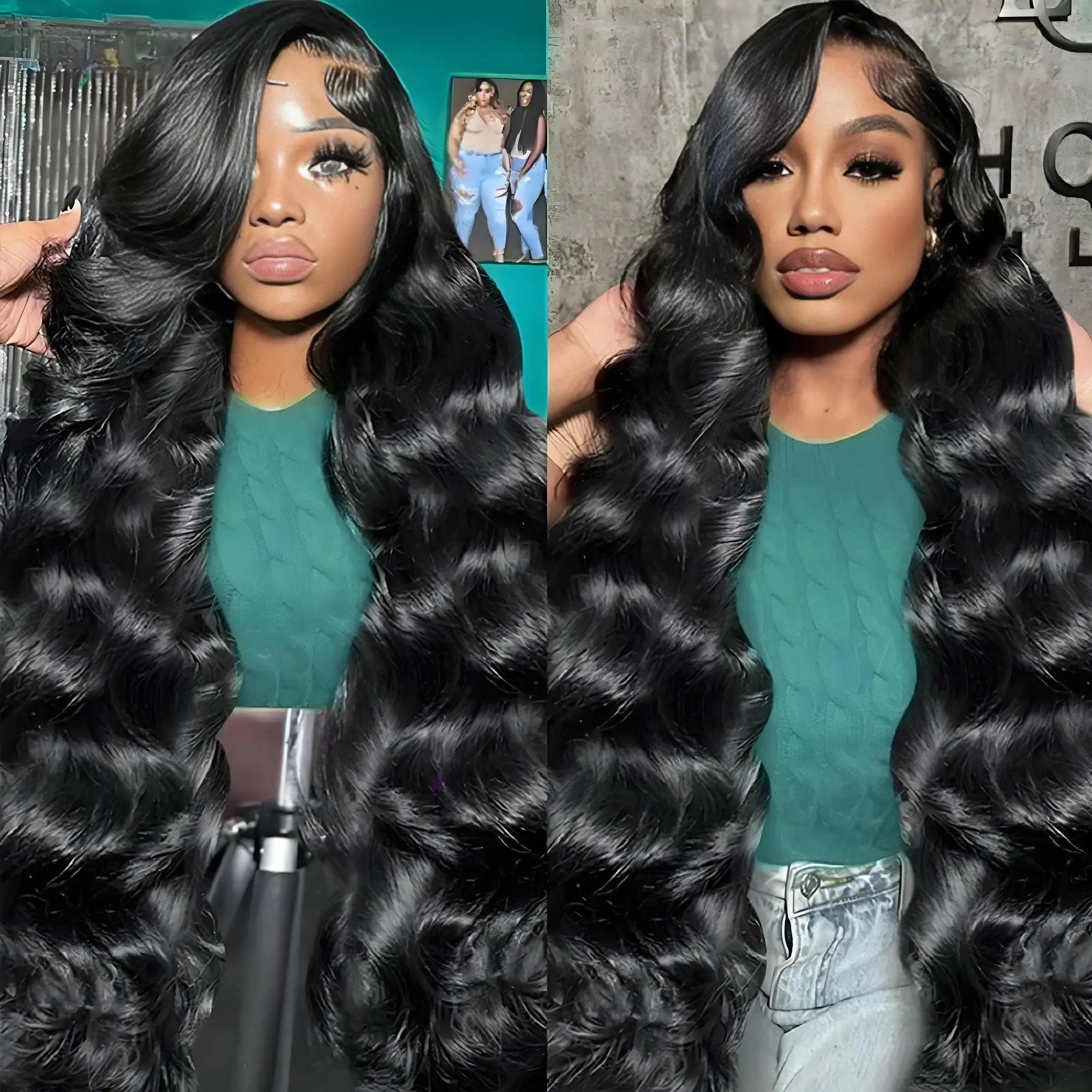 50 52 Inches Long Body Wave 13x4 13x6 HD Lace Front Wigs Human Hair 360 5x5 Lace Wig Natural Black Wigs For Women