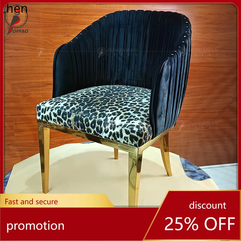 YFY Light Luxury Stainless Steel Dining Chair Living Room Home Single Leisure Chair Custom Multi-color Pleated