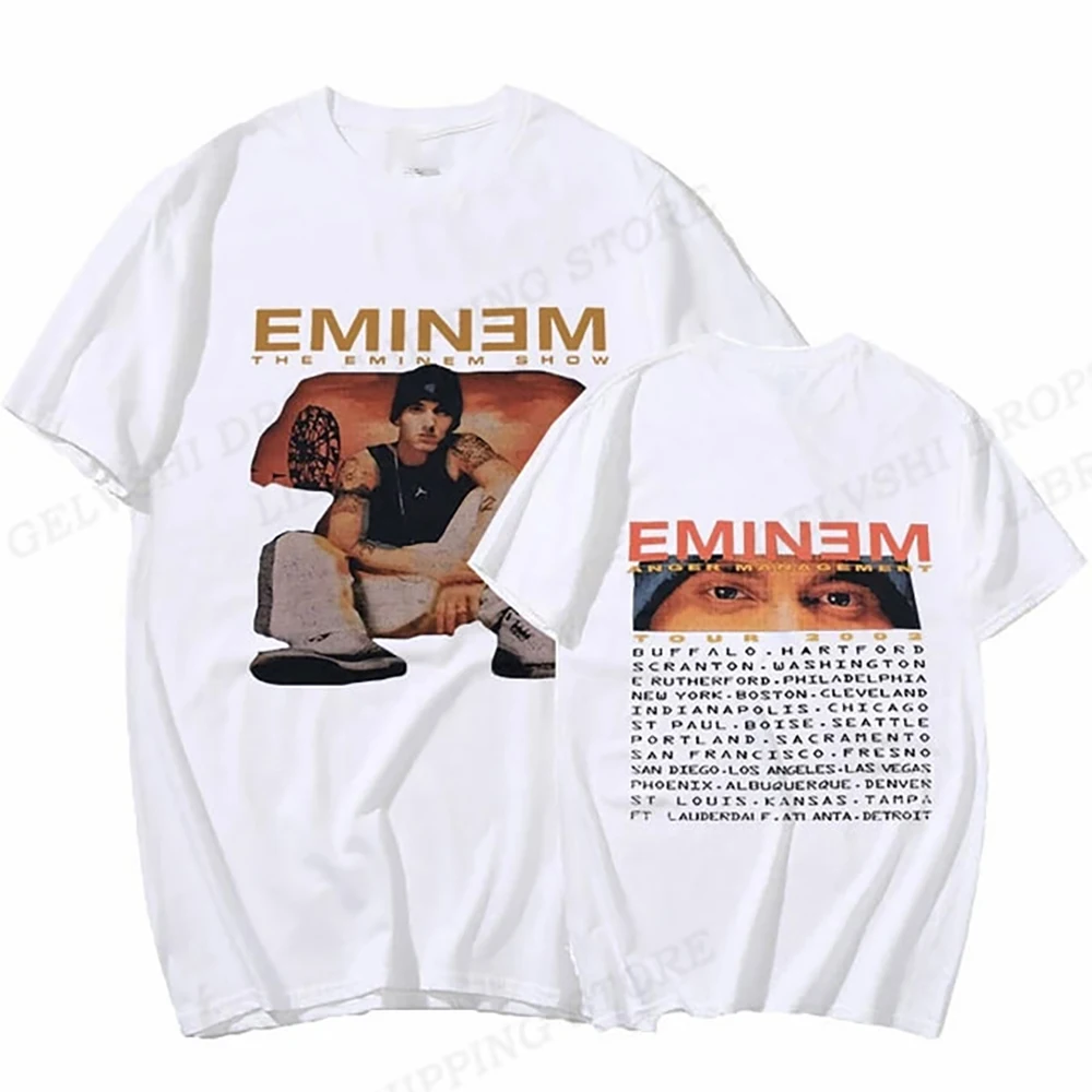 JRJZ Men's Clothing Eminem Printed T-Shirt Fashion Kids Cotton T-Shirt For Men Hip Hop T-Shirts Rapper Boy Men's T-Shirt ROLI