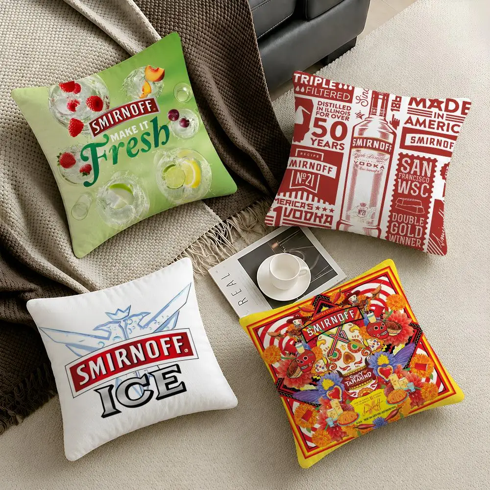 Vodka S-Smirnoff Cocktail Cushion Cover  Throw Pillow Soft Short Plush Cozy Durable Colorfast For Sofa Bedroom Home Decor Gift