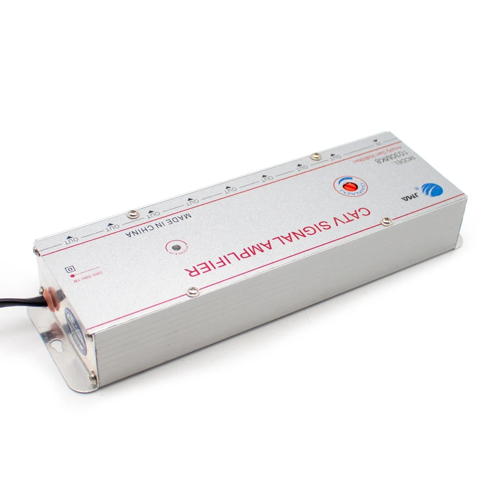 Amplificador de sinal analógico e digital, sinal de tv booster, catv, 1 em 8 out, 30db, 1030mk8, 220v
