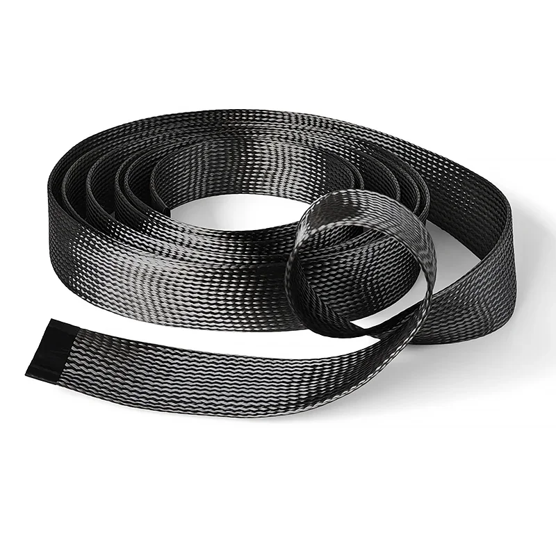 Carbon Fibre Tubing ID 4mm-80mm High Temperature Resistant Braided Mesh Tubing 1M-5M Wire Sleeve High Strength Protection Sleeve