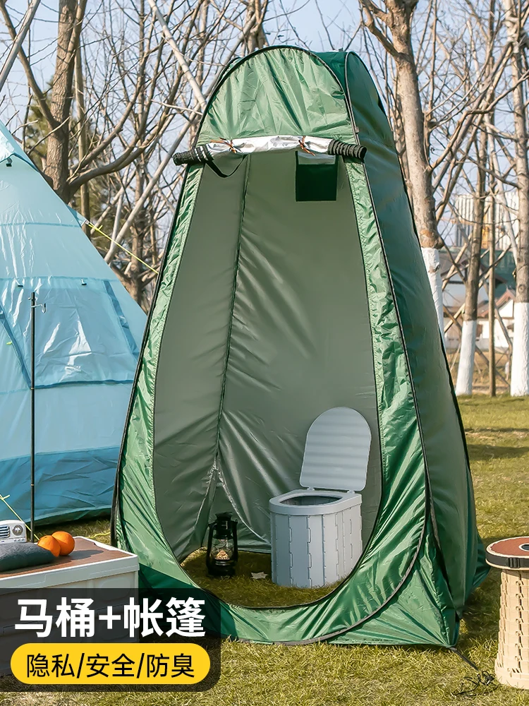 Car mounted toilet, portable odor proof outdoor camping toilet, foldable mobile self driving travel supplies, seat for adults