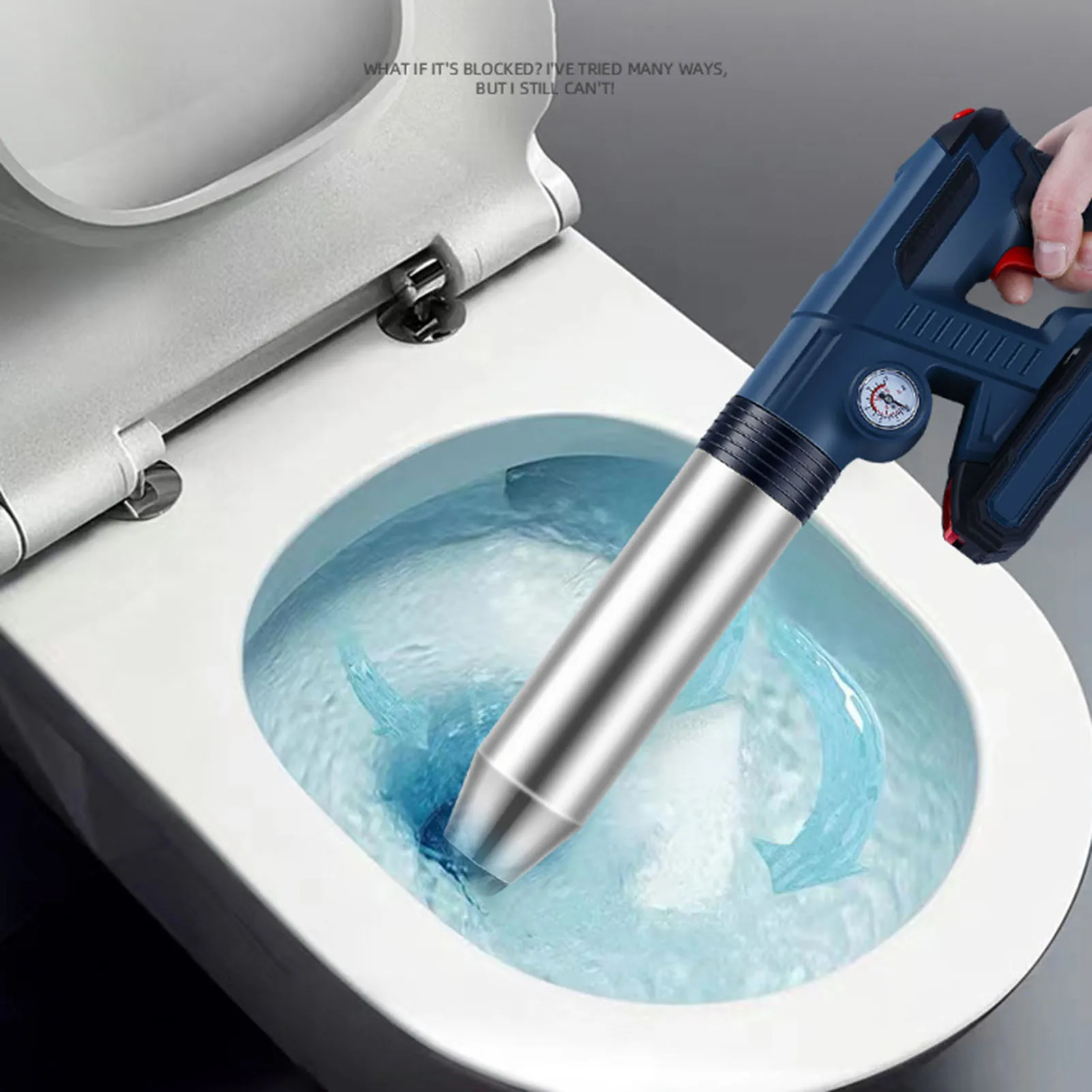 Rechargeable Lithium Battery Powered Toilet Drain Cleaner Electric Plunger for Sink Bathtub Drain Clog with Ball Seal Technology