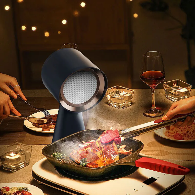 Household Installation Free Mini Desktop Range Hood Kitchen Exhaust Hood Oil Fume Cooker Decomposition Purifier