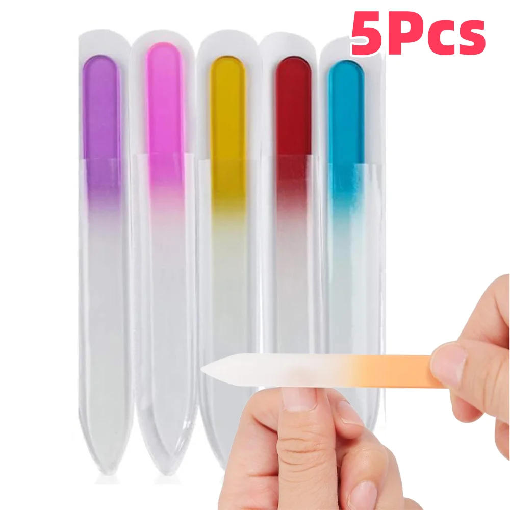 5 ชิ้นแก้วคริสตัลสองด้านเล็บแฟ้มขัดขัดเล็บไฟล์สําหรับ Remover Dead Skin Pedicure Care เล็บเครื่องมือ *