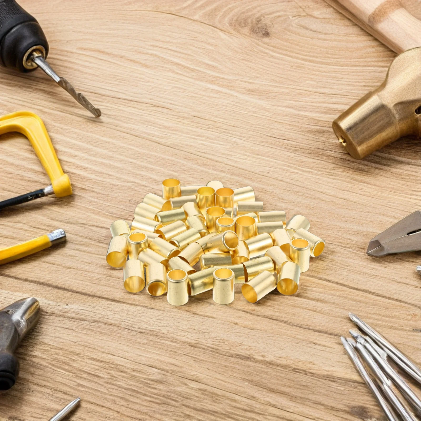 

50Pcs Compression Ferrule Sleeve Hose Repair Kit Metal Fittings for Air Torch Sprayer Tubes Pneumatic Welding Flame Cutting