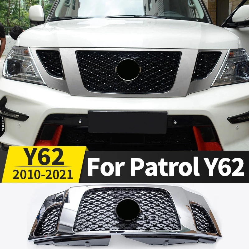 

For NISSAN PATROL Front Bumper Medium Network Y62 Upgrade High Configuration Nismo Grille Screen Frame Modification Accessories