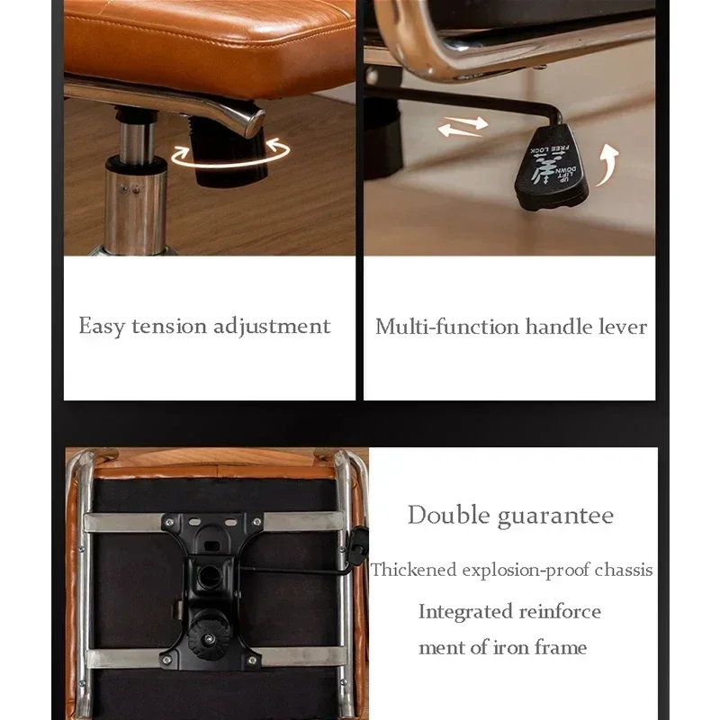 Nouveau Chaise d'ordinateur en rotin chaise pivotante rétro bureau confortable accoudoir respirant chaise en rotin mobilier de bureau