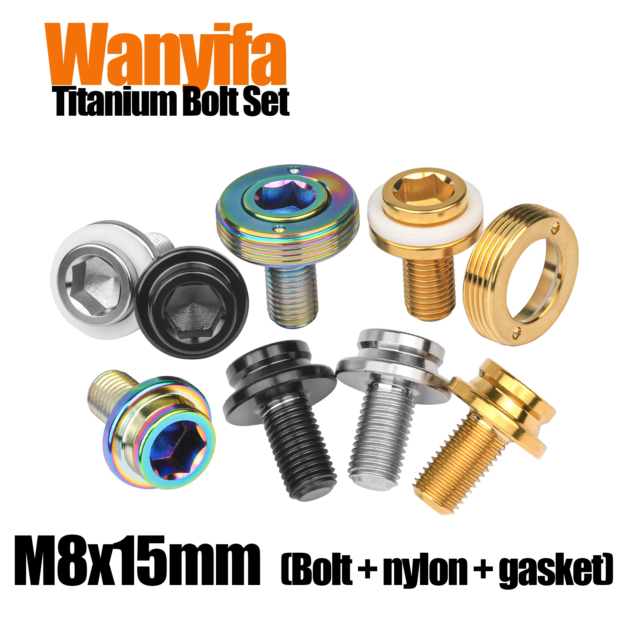 

Wanyifa Titanium Bolts Kits M8x15mm Hex Shaft Screws for MTB Part Motorcycle Center Axle Modification Accessories