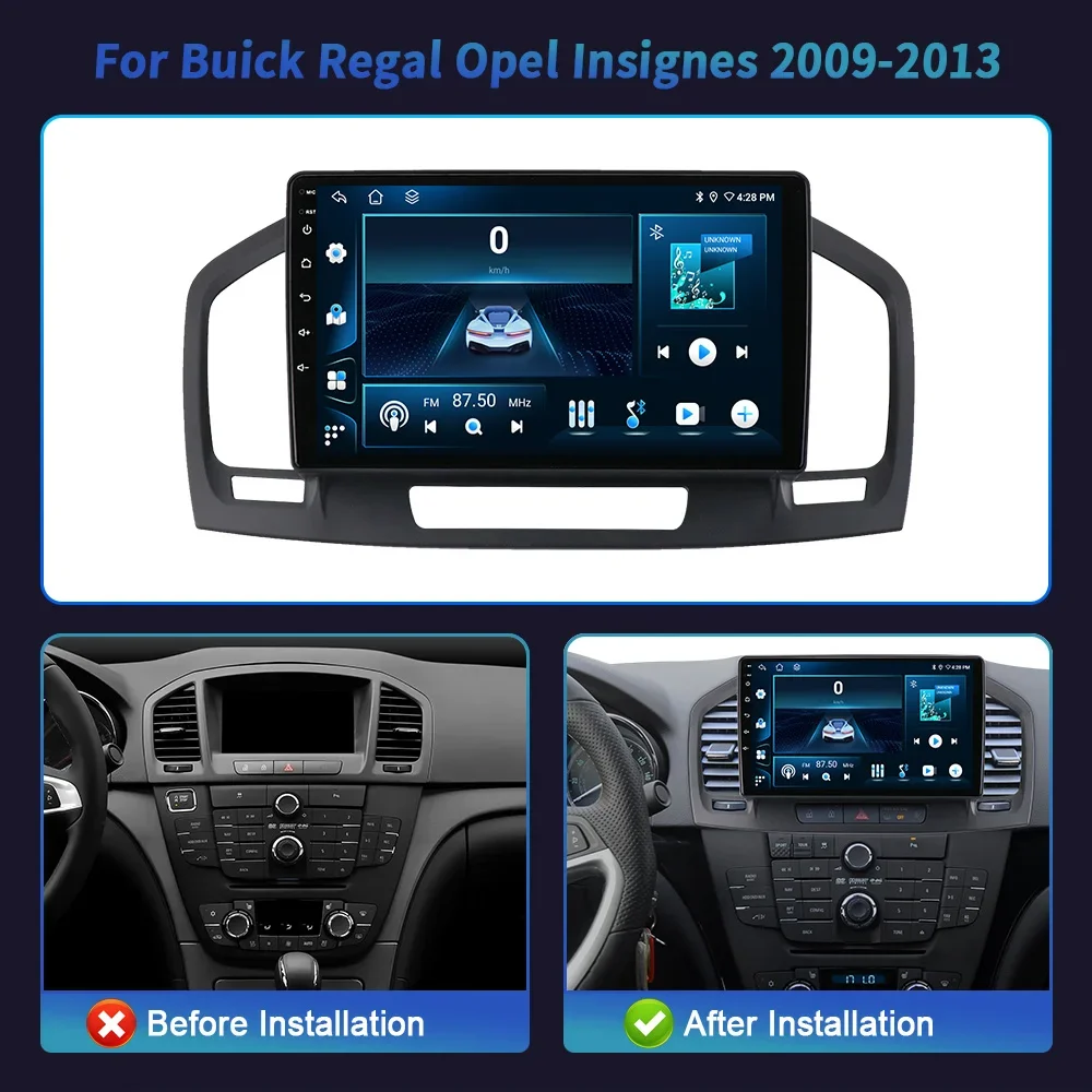 Car Android For Buick Regal Opel Insignes 2009-2013 Radio Stereo Head Unit Multimedia Player 4G GPS Navigation BT CarPlay Screen