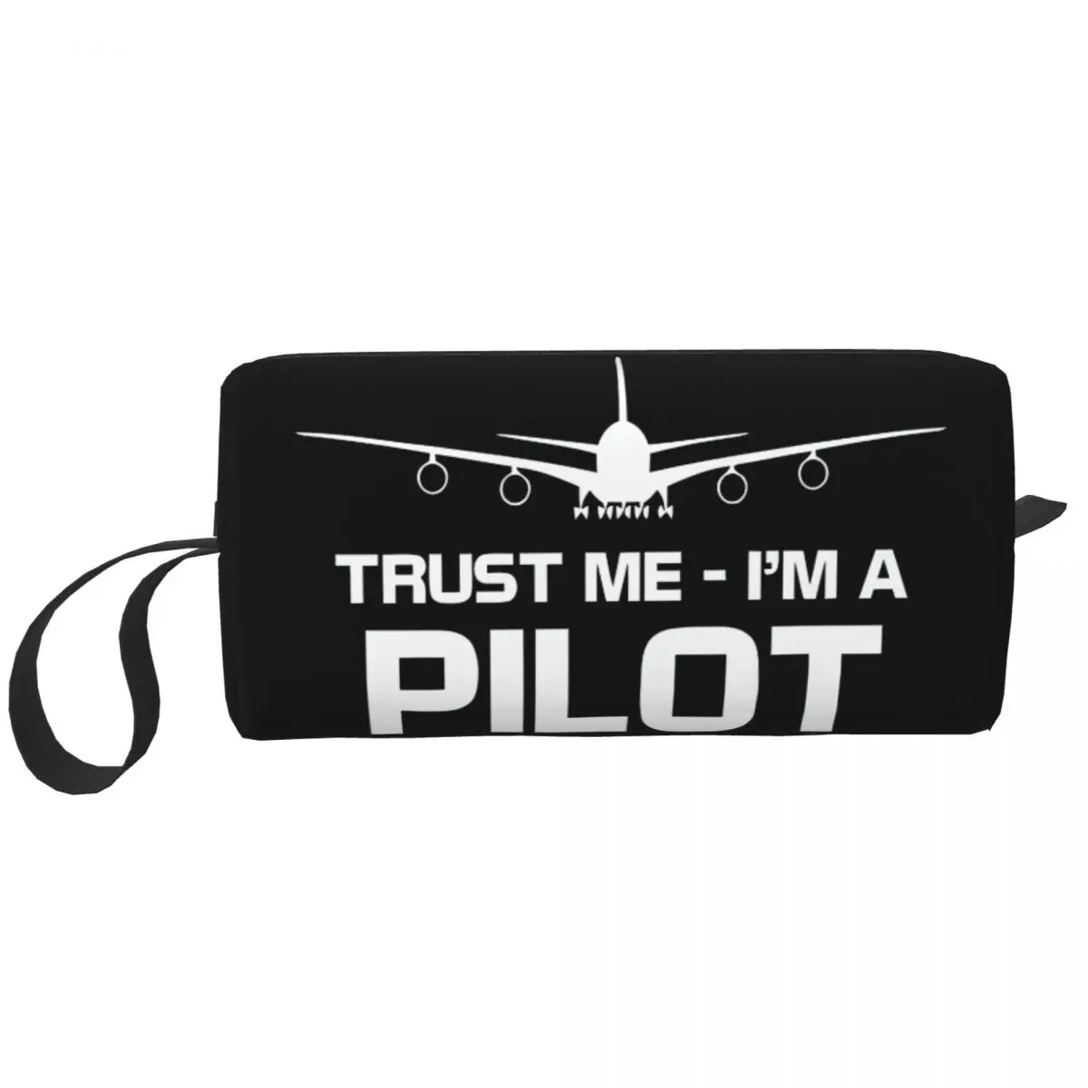 Trust Me IM A Pilot Toiletry Bag Women Plane Flying Aeroplane Aviation Gift Makeup Cosmetic Organizer Lady Storage Dopp Kit Case