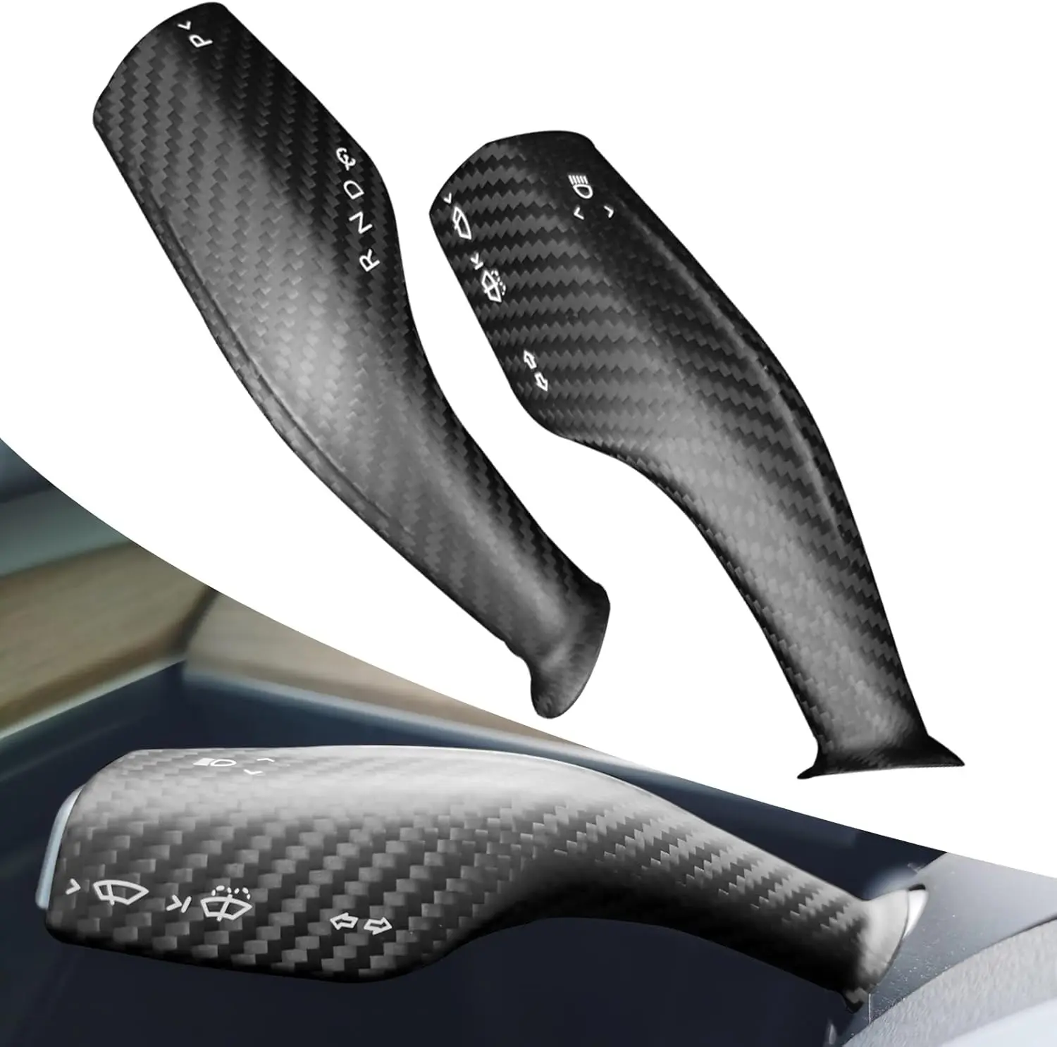 

Колонка рулевого колеса, чехол для переключения передач, настоящий рычаг переключения передач, декоративный чехол для Tesla Model Y/3, аксессуары для салона автомобиля, 2 шт.