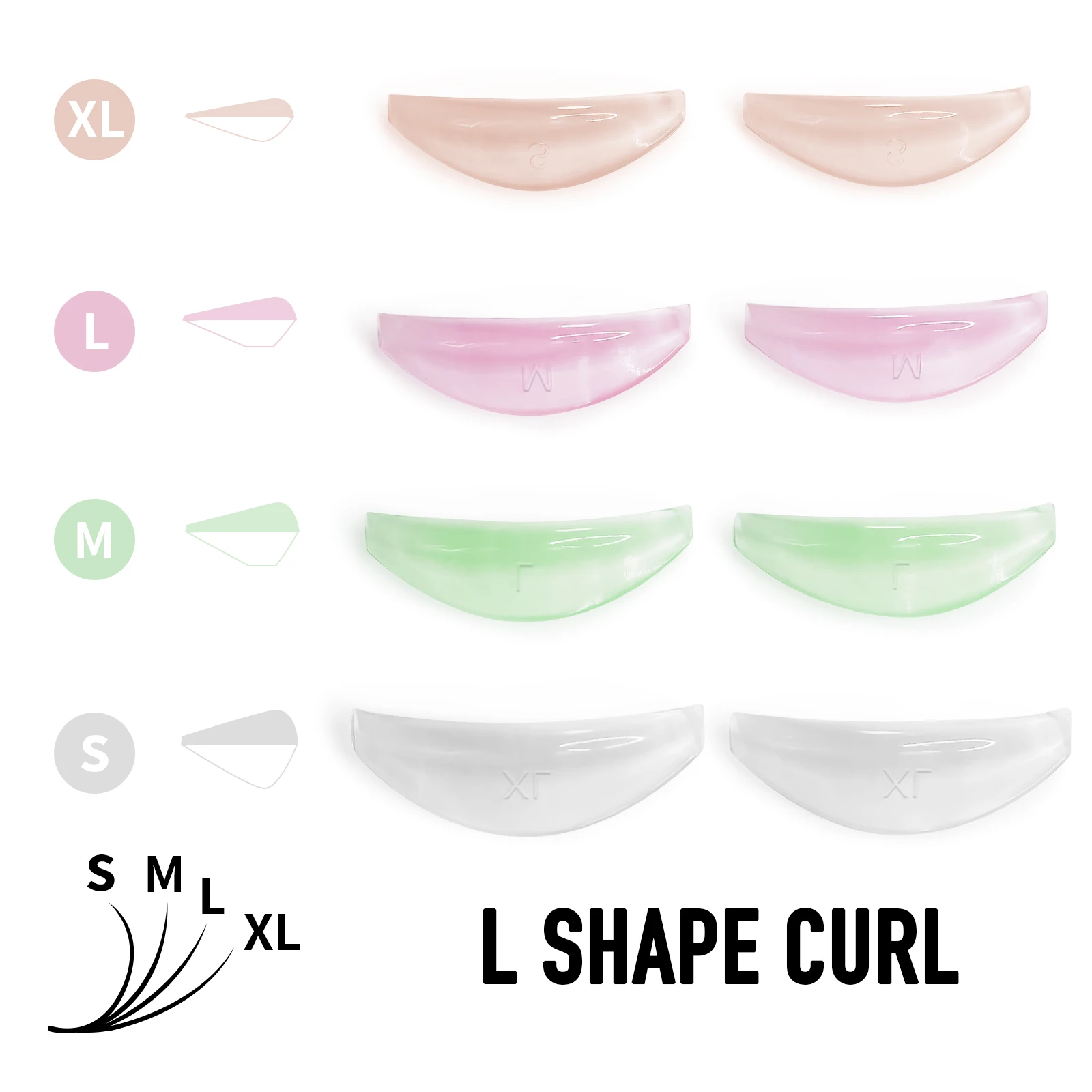 Libeauty NEW Silicone Eyelash Perm Pad Lifting Lashes Rods Shield L Warped Eyelash Curler Accessories Applicator Makeup Tool