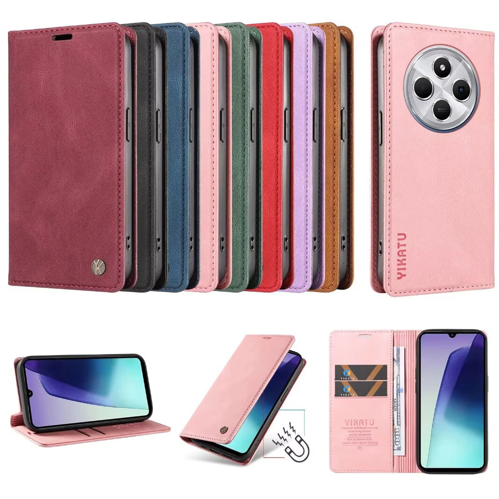 

Wallet Skin-friendly Card Stand Magnetic Flip Leather Case For Xiaomi Redmi 9T 14C 4G 13C 13 12 11A 11X 10X 10A 10C 10 Prime 5G