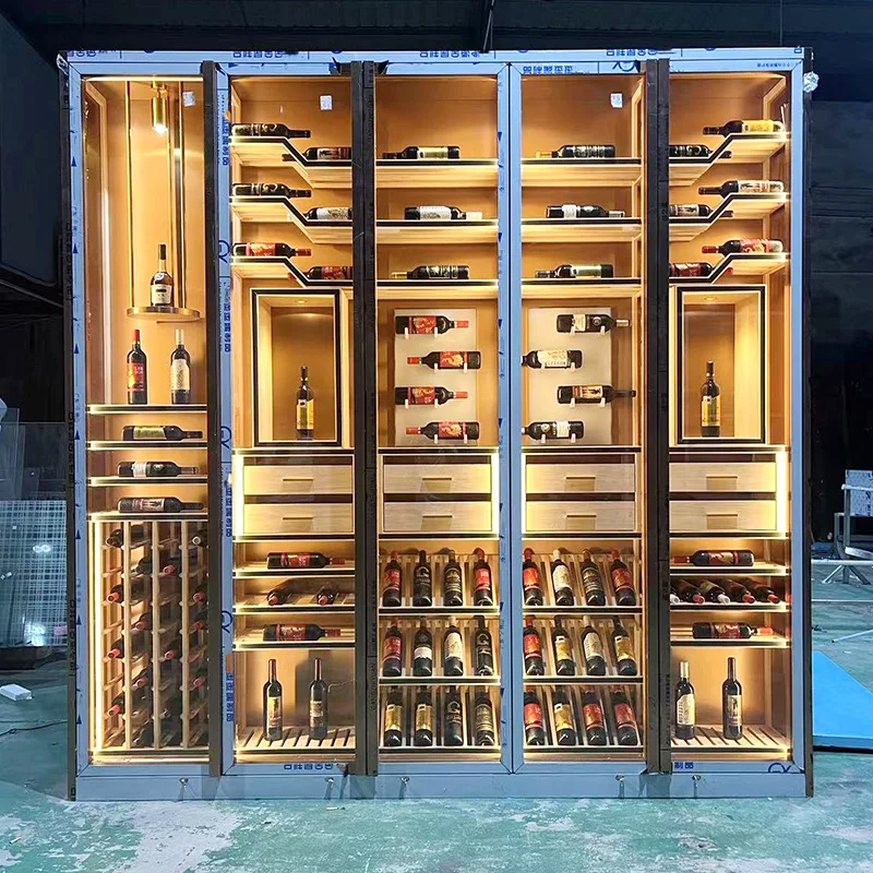 Manufacturers Supply Constant Temperature Glass Wine Cabinets For Customization, Nordic Style Foreign Wine Display Shelves, Unde