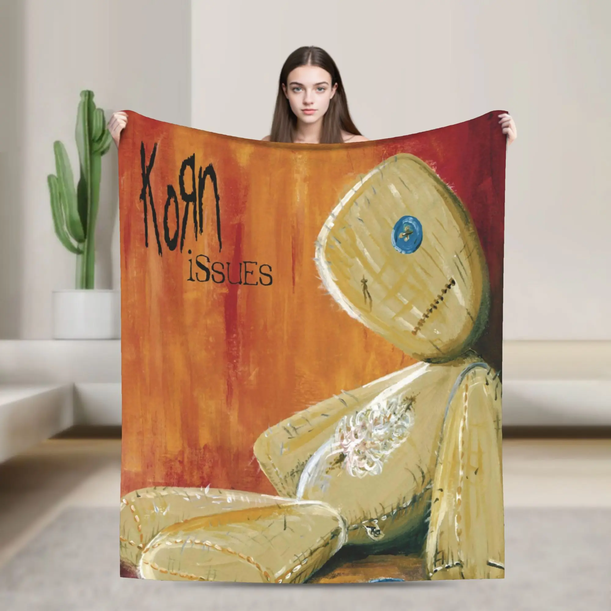 Korns Issues Velvet Throw Blanket Music Rock  Blankets for Sofa Travel Ultra-Soft Bedding Throws