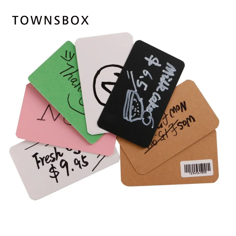 100pcs/box Cowhide Color Word Card New Blank Kraft Paper Handwritten Wedding Name Paper Tag Price Ticket For Cake