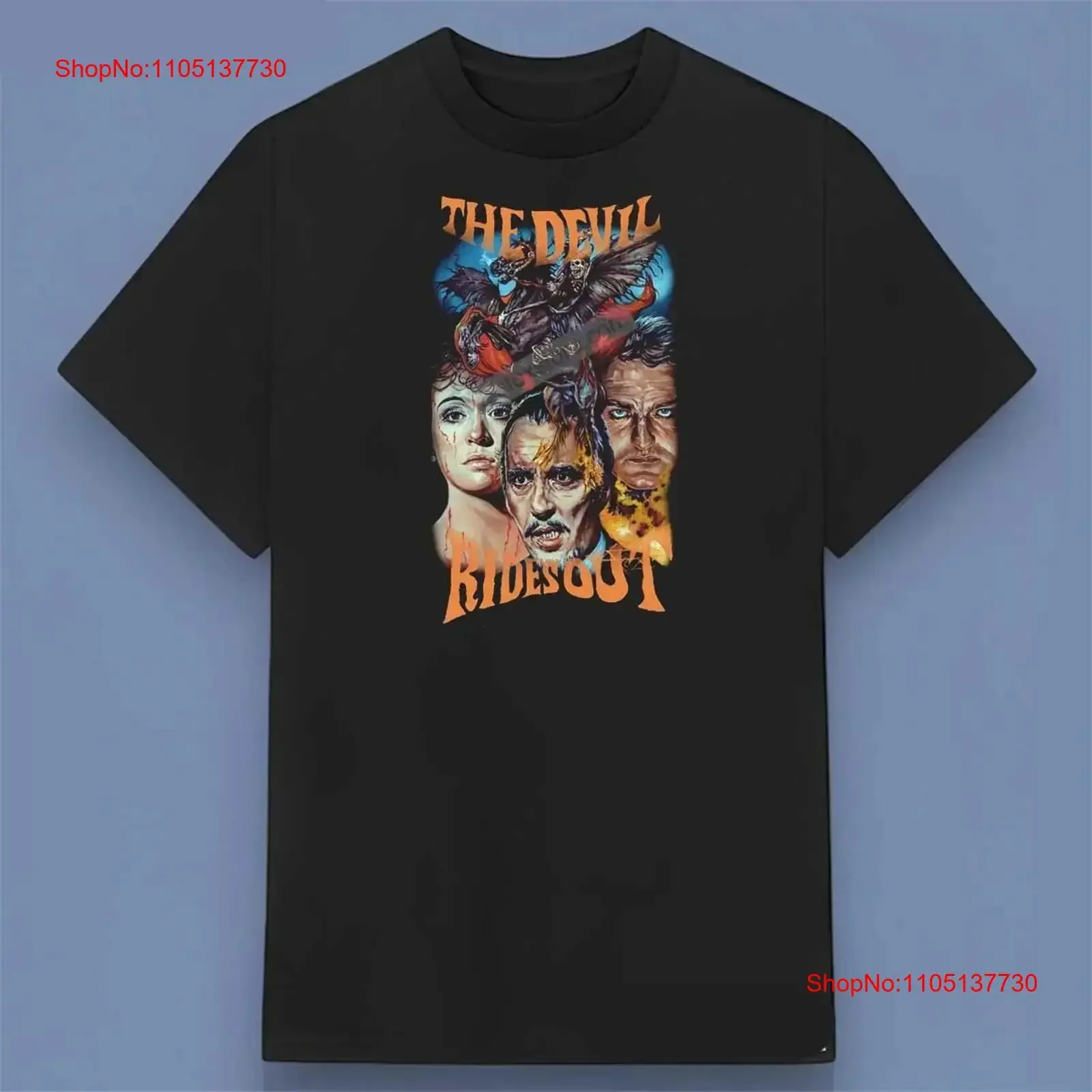 تي شيرت The Devil Rides Out Movie مثالي للأصدقاء العائلي مقاس S 4XL عتيق مغسول وجيد التهوية ومتعدد الاستخدامات ومريح #1