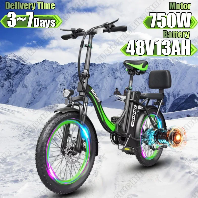 Hidoes E-bike 750W Powerful Motor 48V13AH Battery City Folding Electric Bike Aldult 20 inch Tire Aluminum Alloy Electric Bicycle