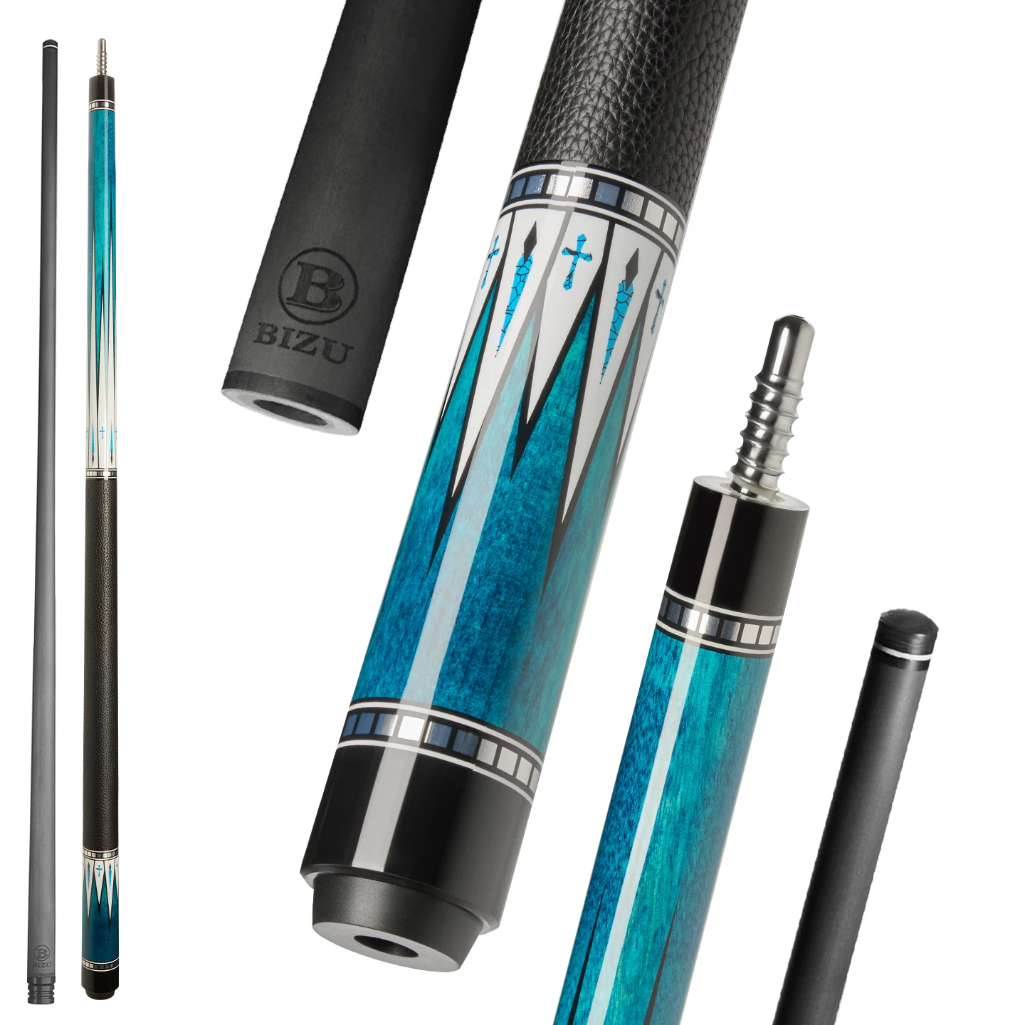 Carbon Fiber European-style color matching Billiard Cue Stick with Big Head Medium Head Design for Chinese Eight Ball & American