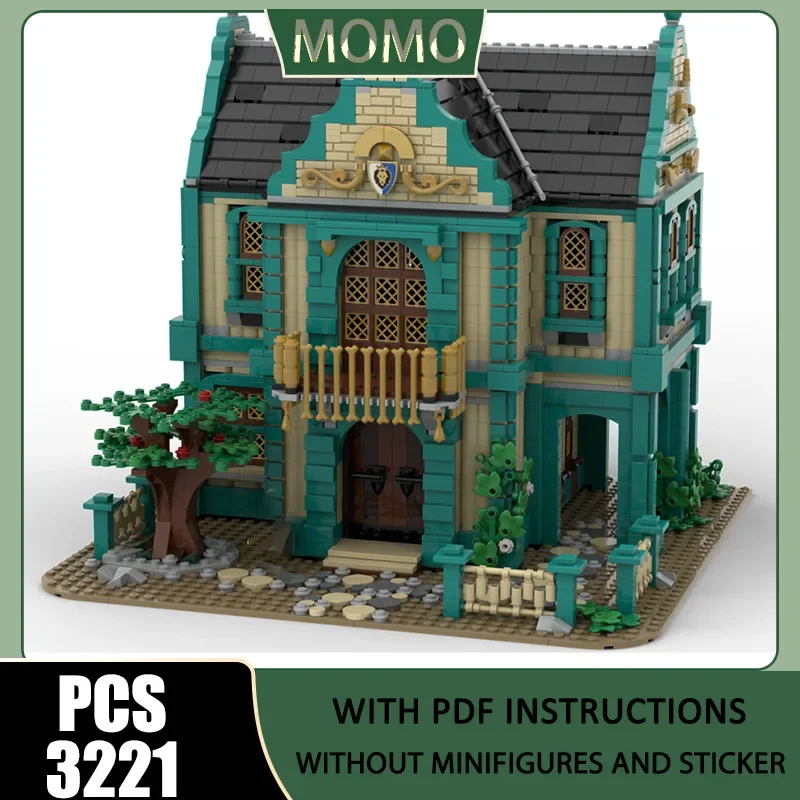 Street View Moc Building Blocks Modular Colonial Bath House Model Technology Brick DIY Assembly Construction Toys Holidays Gifts