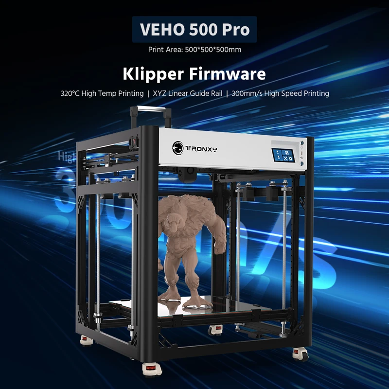 VEHO 800 PRO / 600 Pro V3 / 500 PRO / VEHO 1 FDM طابعة ثلاثية الأبعاد 255-800 مم حجم الطباعة التسوية التلقائية مجموعات طابعة الطارد المباشر