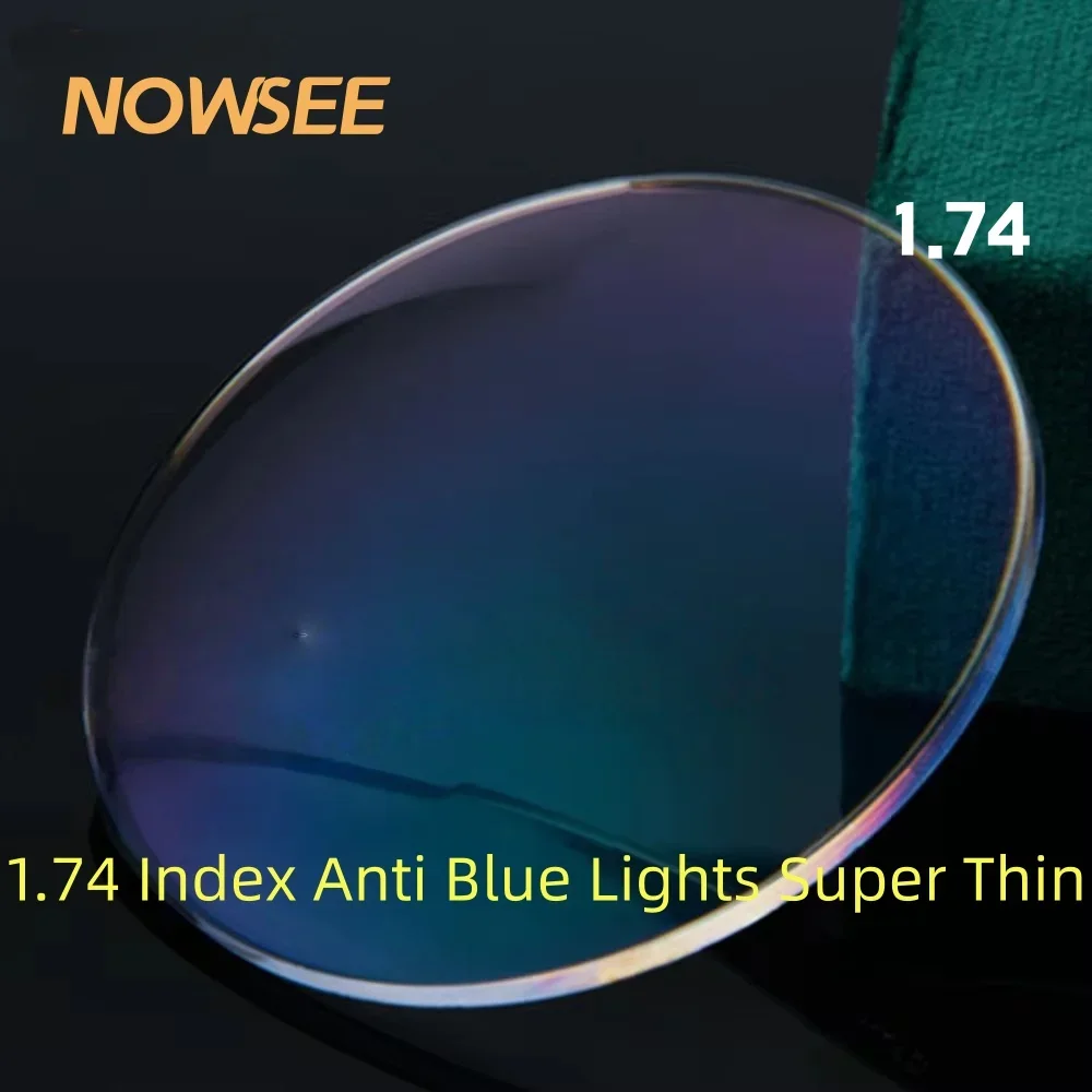 

1.74 High Index Super Thin Anti Blue Ray Lenses Single Vision Tough Coating Lens Myopia Aspheric Prescription Lenses Hot